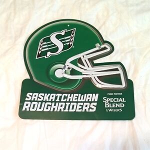Saskatchewan Roughriders Football Helmet Bar Sign